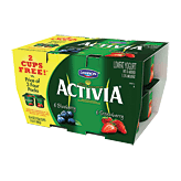 Dannon Activia lowfat yogurt, 4oz cups, 12ct, 6 blueberry, 6 strawberry Right Picture